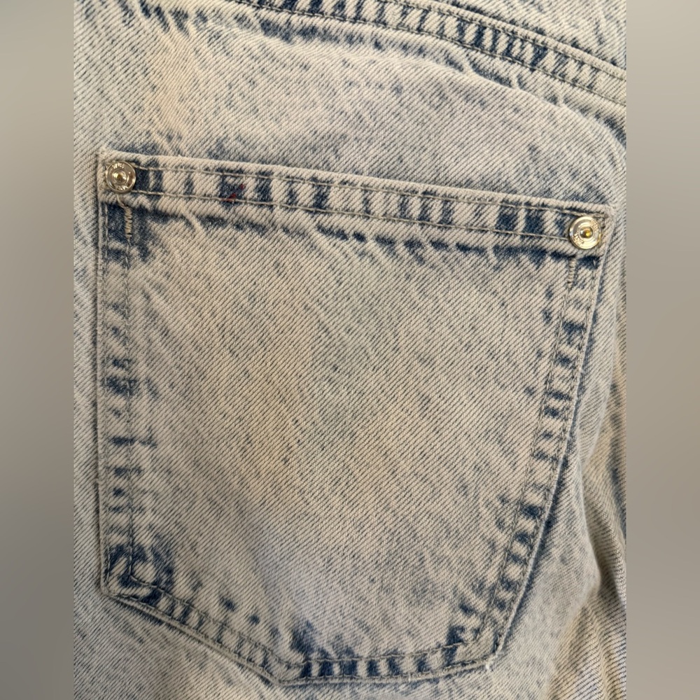 💙 Zara Women's Straight Leg Acid Wash Light Blue Jeans Size 0 - Picture 6 of 11